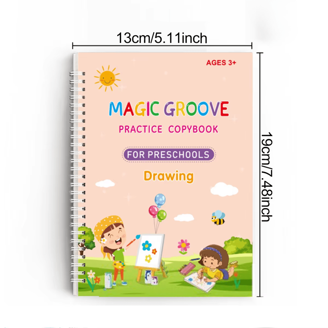 Magic Groove Tracing Book: Reusable Handwriting Practice with Disappearing Ink & Grooves