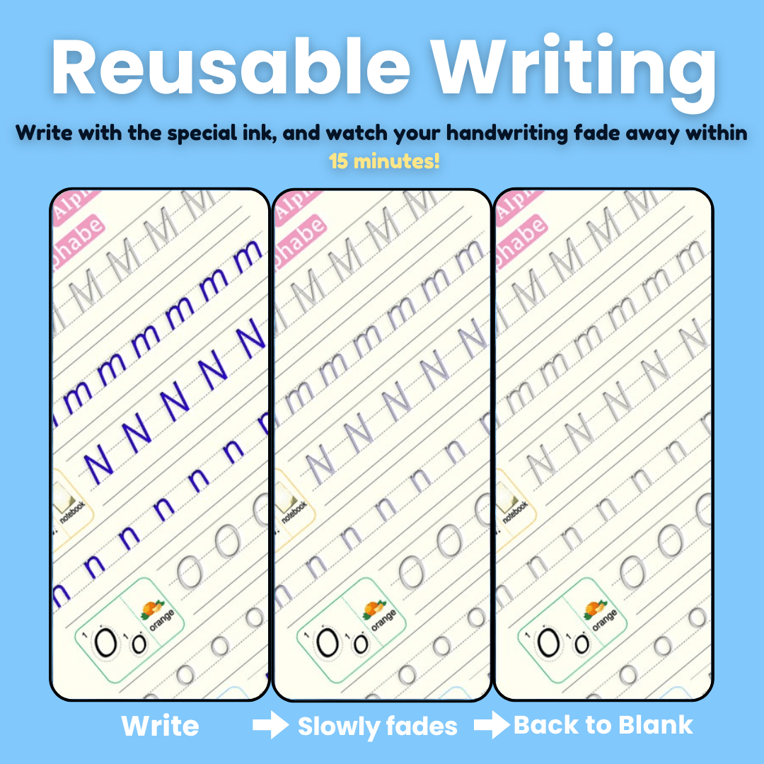 Magic Groove Tracing Book: Reusable Handwriting Practice with Disappearing Ink & Grooves