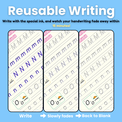 Magic Groove Tracing Book: Reusable Handwriting Practice with Disappearing Ink & Grooves