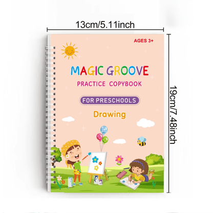 Magic Groove Tracing Book: Reusable Handwriting Practice with Disappearing Ink & Grooves